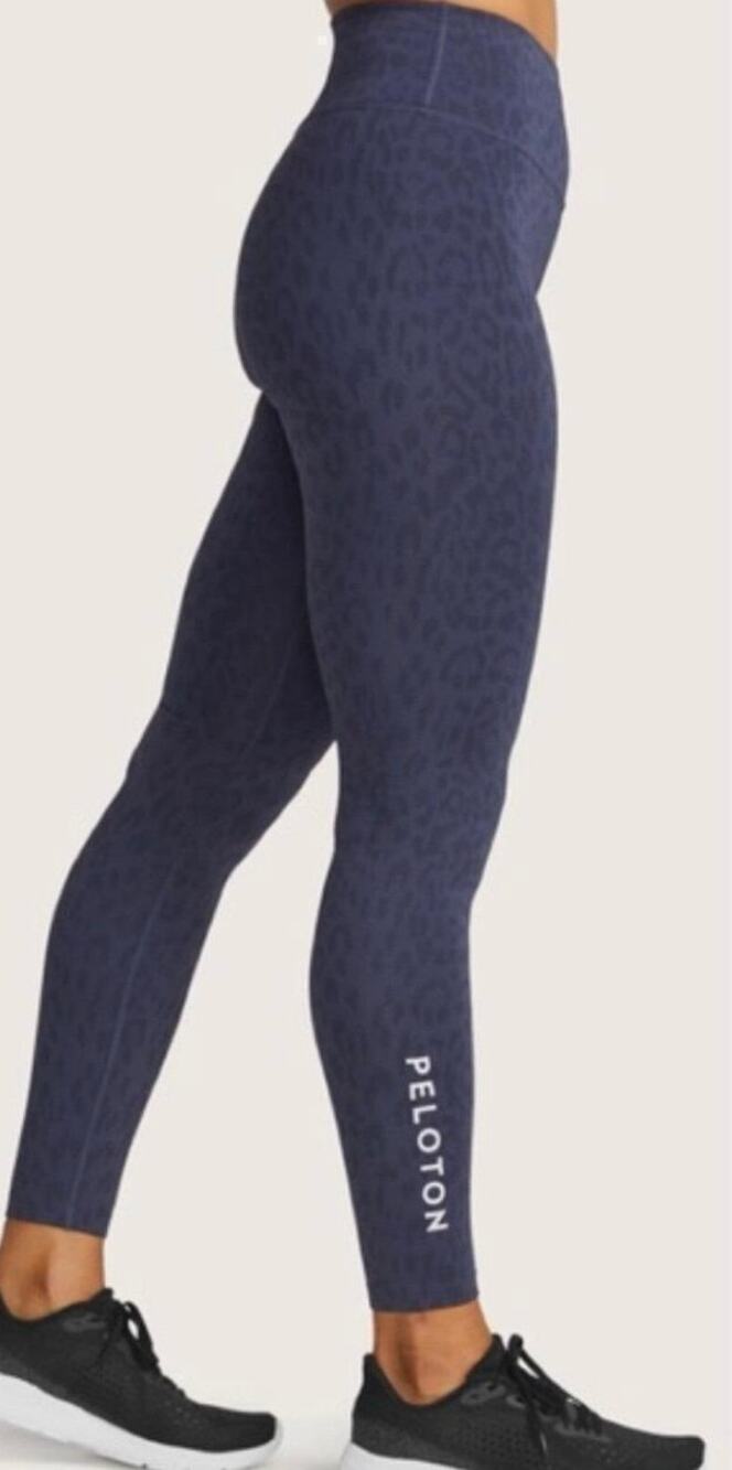 NEW Peloton Move Mission High Rise Cheetah Legging Blue Ankle Active Women's S